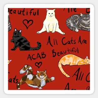 ACAB All Cats Are Beautiful Repeat Print Sticker